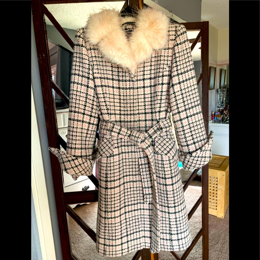 Rampage Retro Pink Plaid Coat